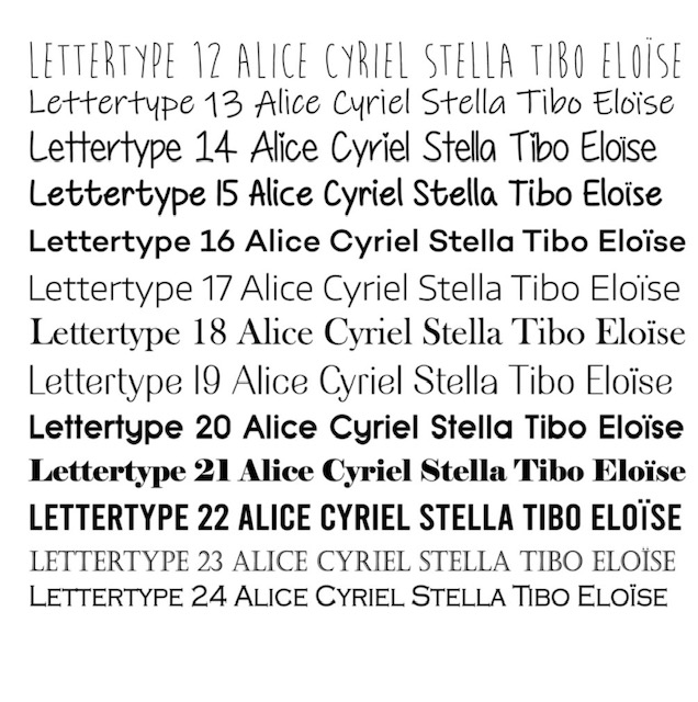 Lettertype 12 tot 24